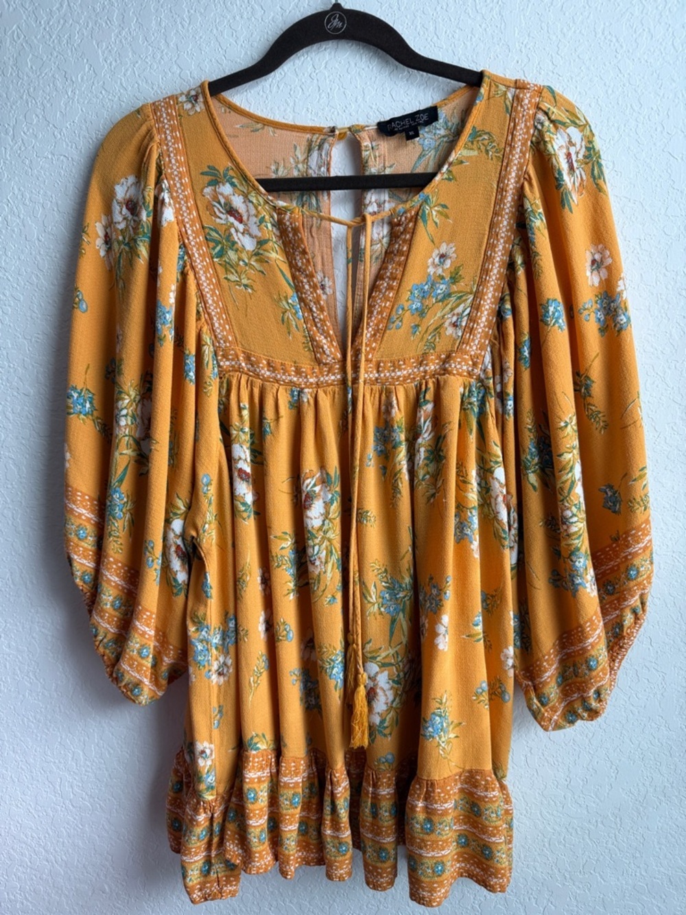 Rachel Zoe Boho Floral Tie-Front Blouse